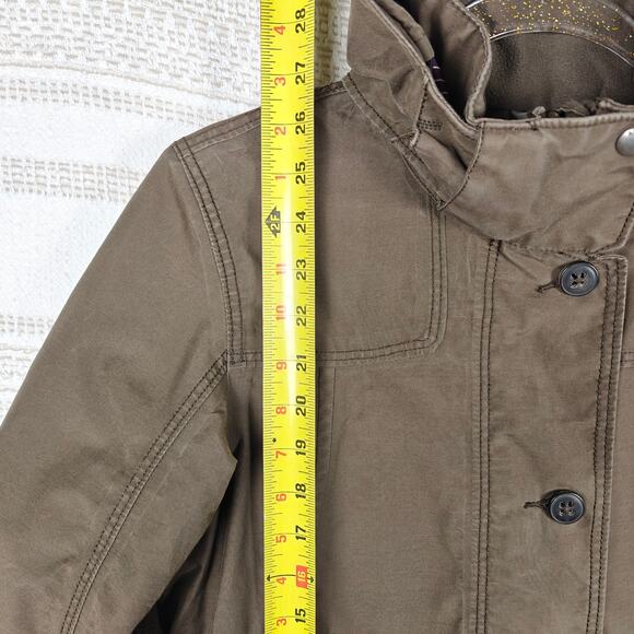 Aigle Brown Hooded Jacket Purple Lining 4 Pocket Women’s Size 40 M - Picture 5 of 9